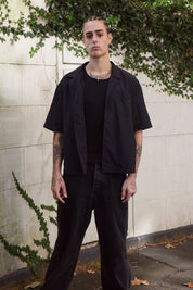 Nylon Signature Short Sleeved Shirt - Black