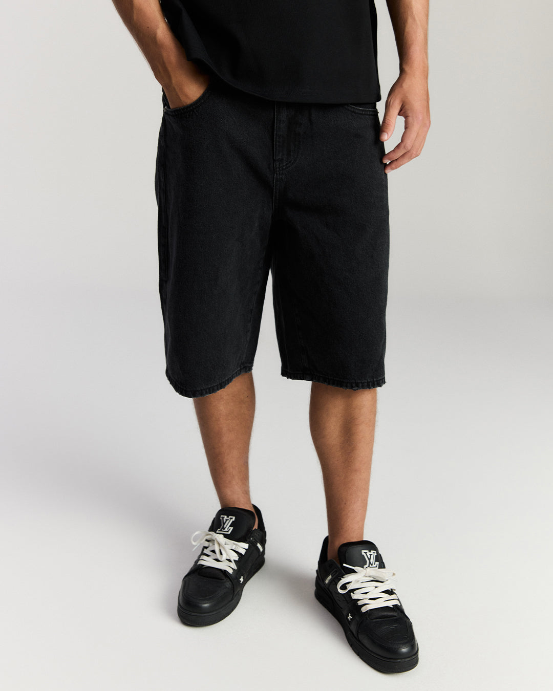 Faded Denim Short - Black