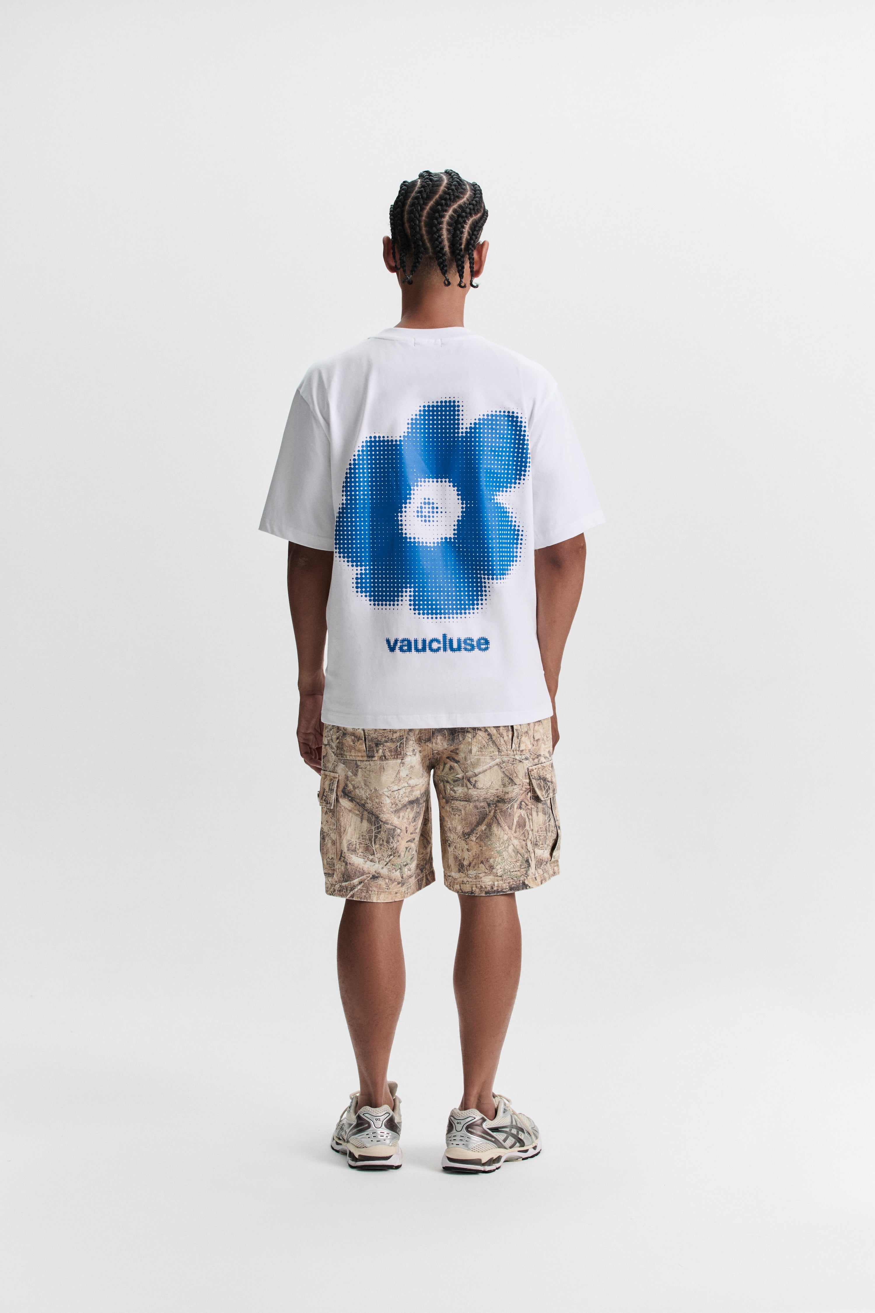 Flower T-Shirt - White/Blue