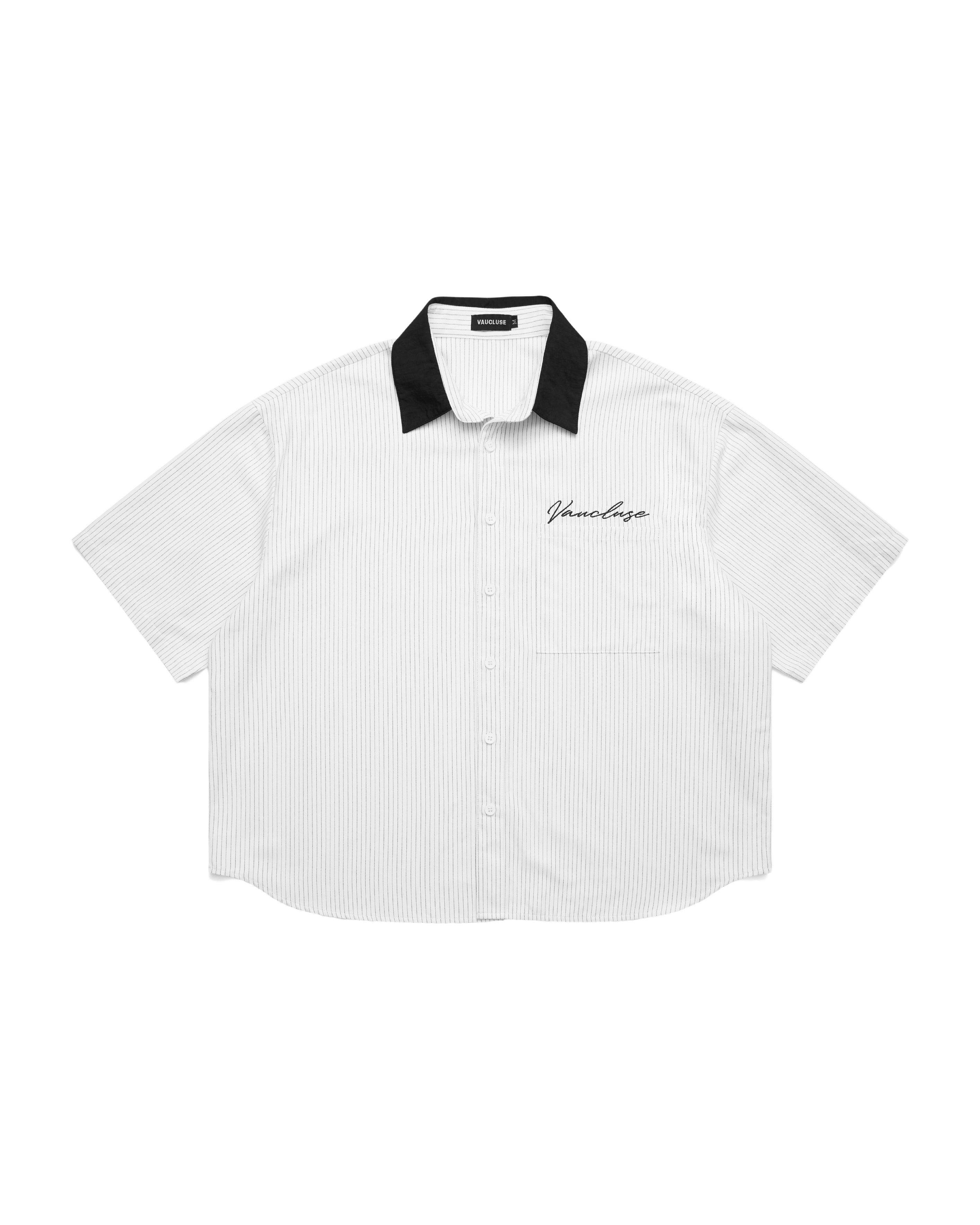 Striped Signature Short Sleeve Shirt - White/Black