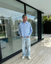 Striped Signature Long Sleeve Shirt - White/Light Blue/Yellow