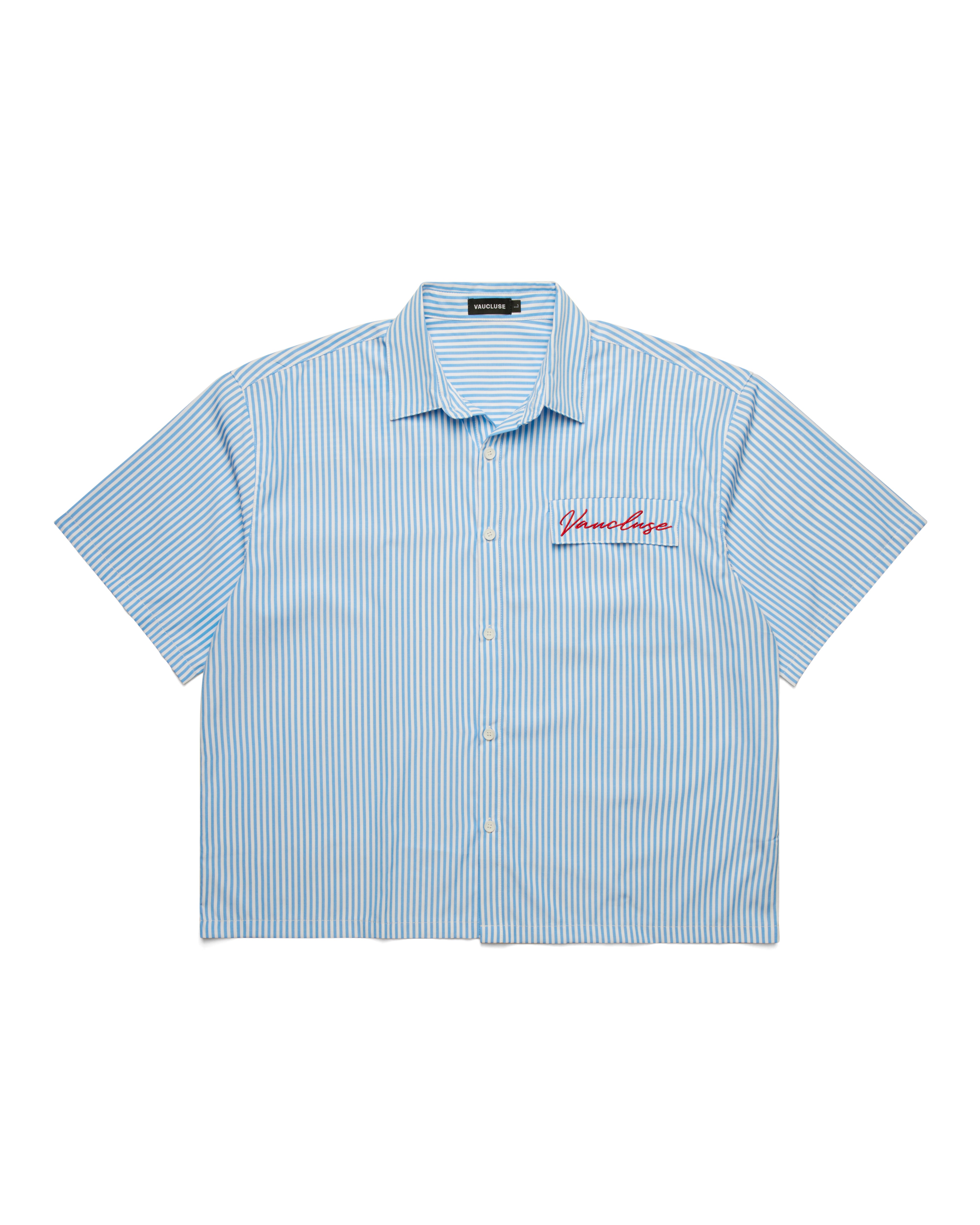 Striped Signature Short Sleeve Shirt - White/Blue – VAUCLUSE STUDIOS