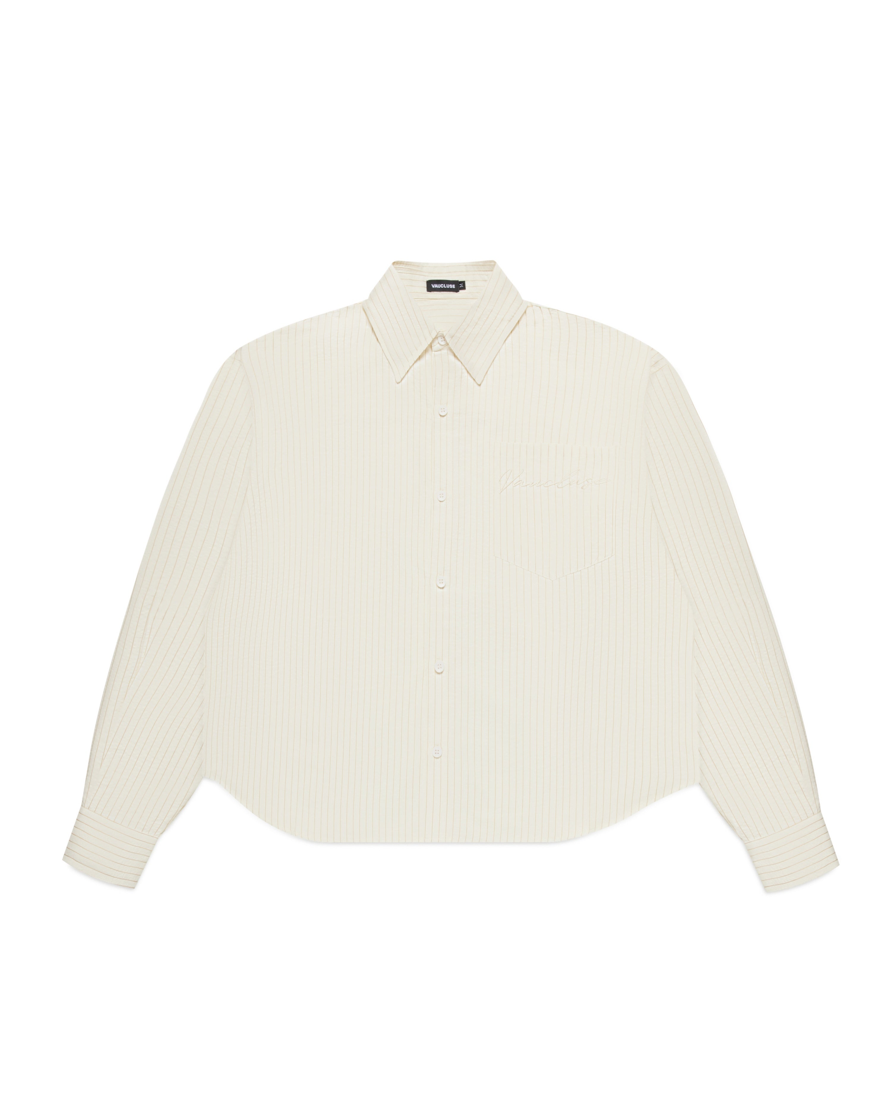 Striped Signature Long Sleeve Shirt - Cream/Brown