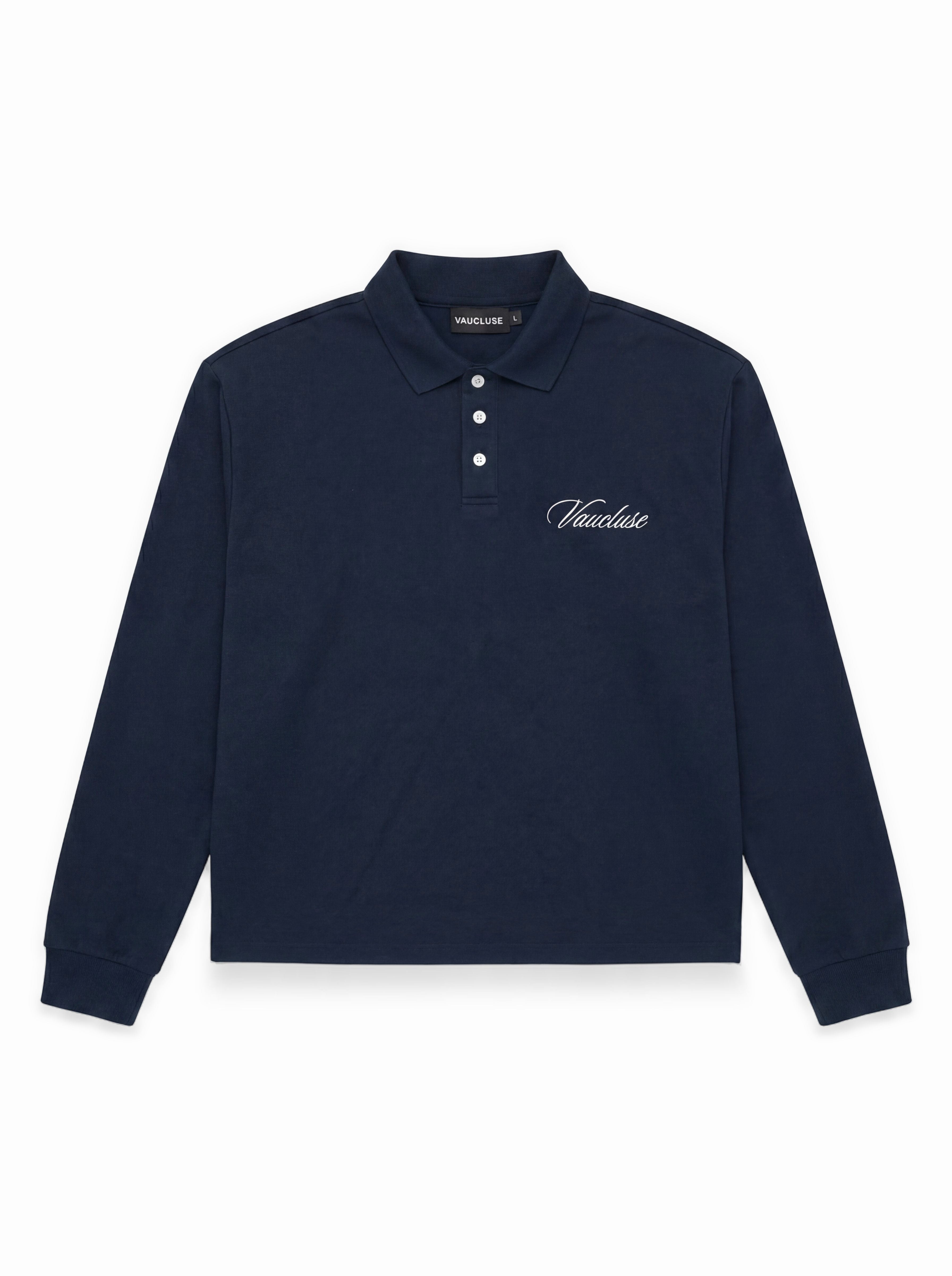 Signature Long Sleeve Polo Shirt - Navy