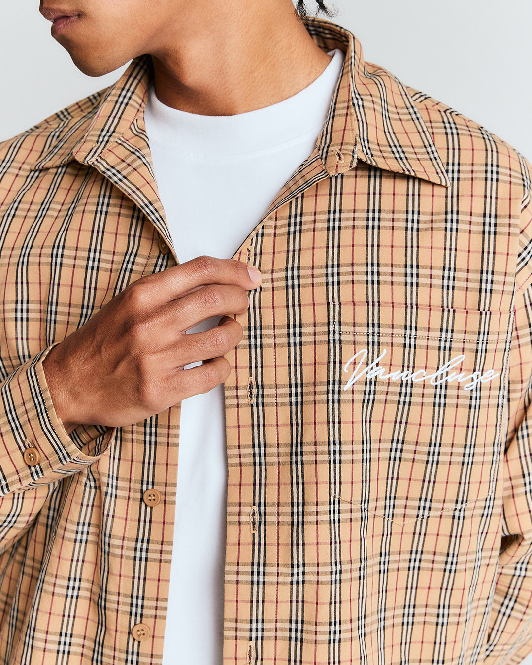 Checkered Signature Long Sleeve Shirt - Brown
