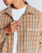 Checkered Signature Long Sleeve Shirt - Brown