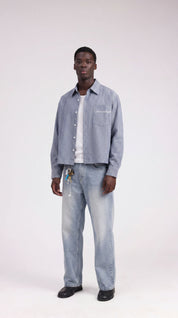 Striped Signature Long Sleeve Shirt - Slate