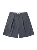 Tailored Double Pleated Shorts - Charcoal