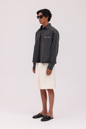 Denim Signature Long Sleeve Shirt - Charcoal