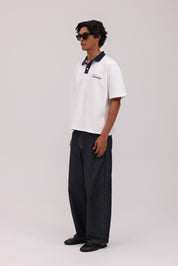 PRE-ORDER | Signature Short Sleeve Polo Shirt - White/Navy