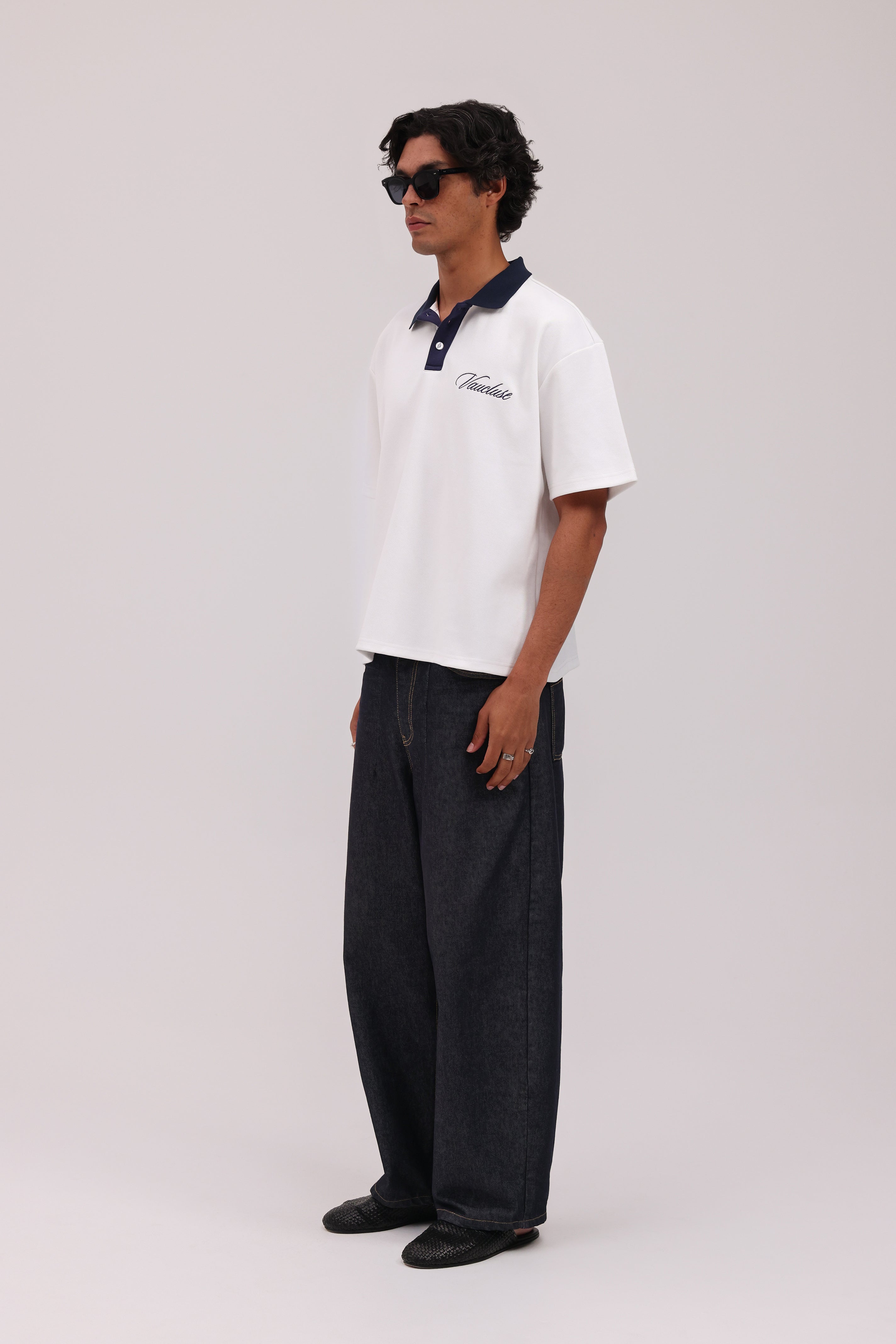 PRE-ORDER | Signature Short Sleeve Polo Shirt - White/Navy