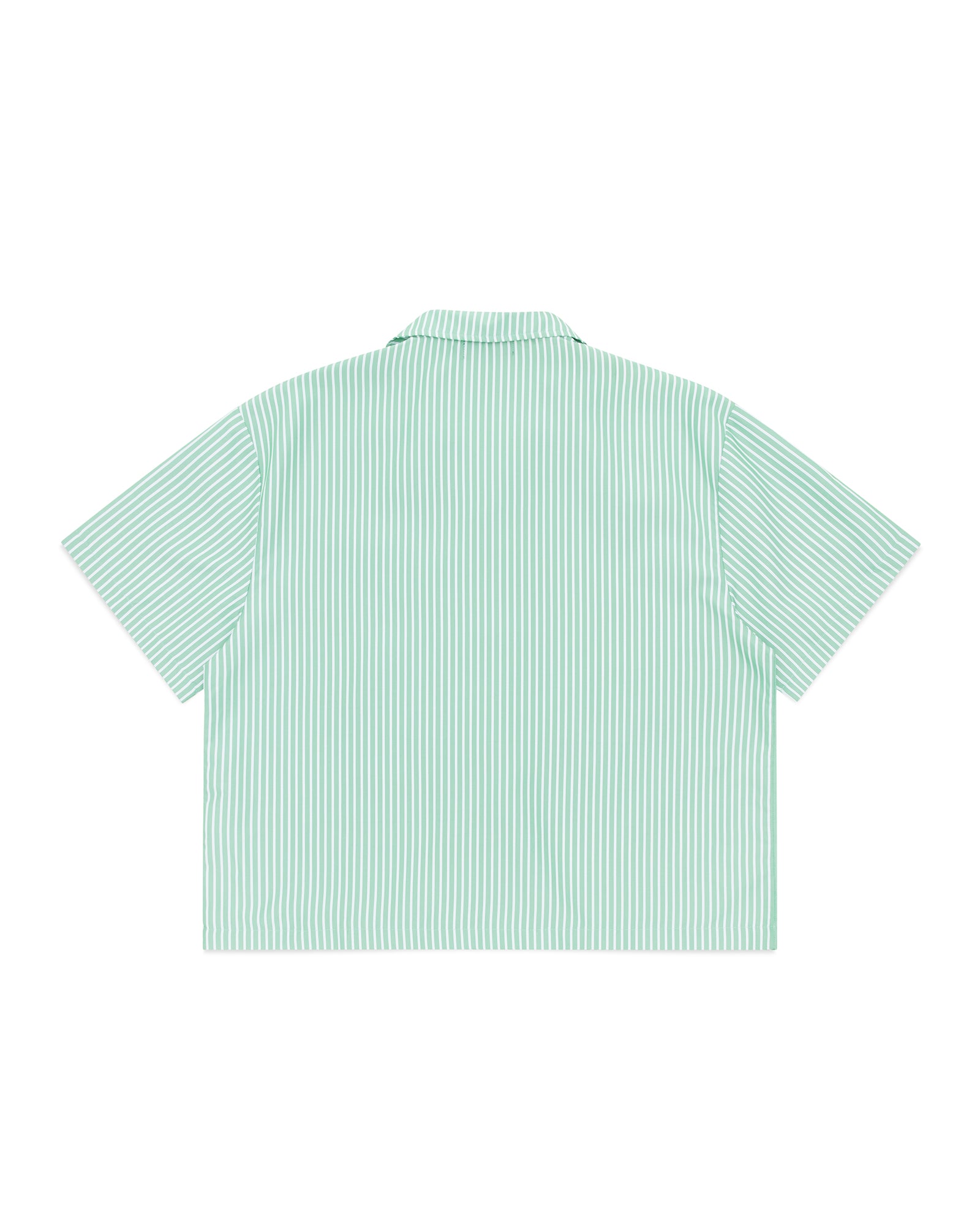 Striped Signature Short Sleeve Shirt - Green/White