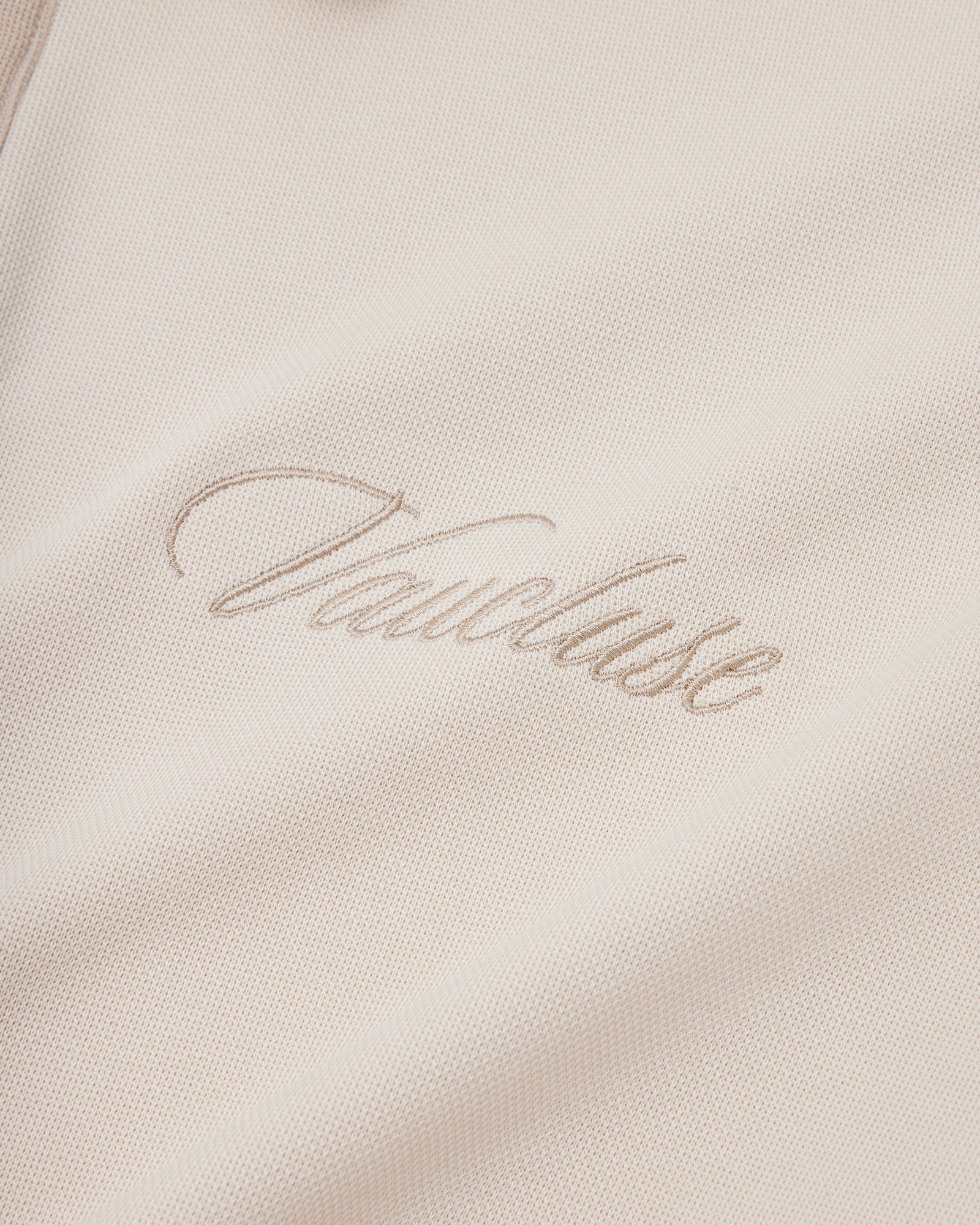 Signature Short Sleeve Two Tone Polo Shirt - Cream/Beige