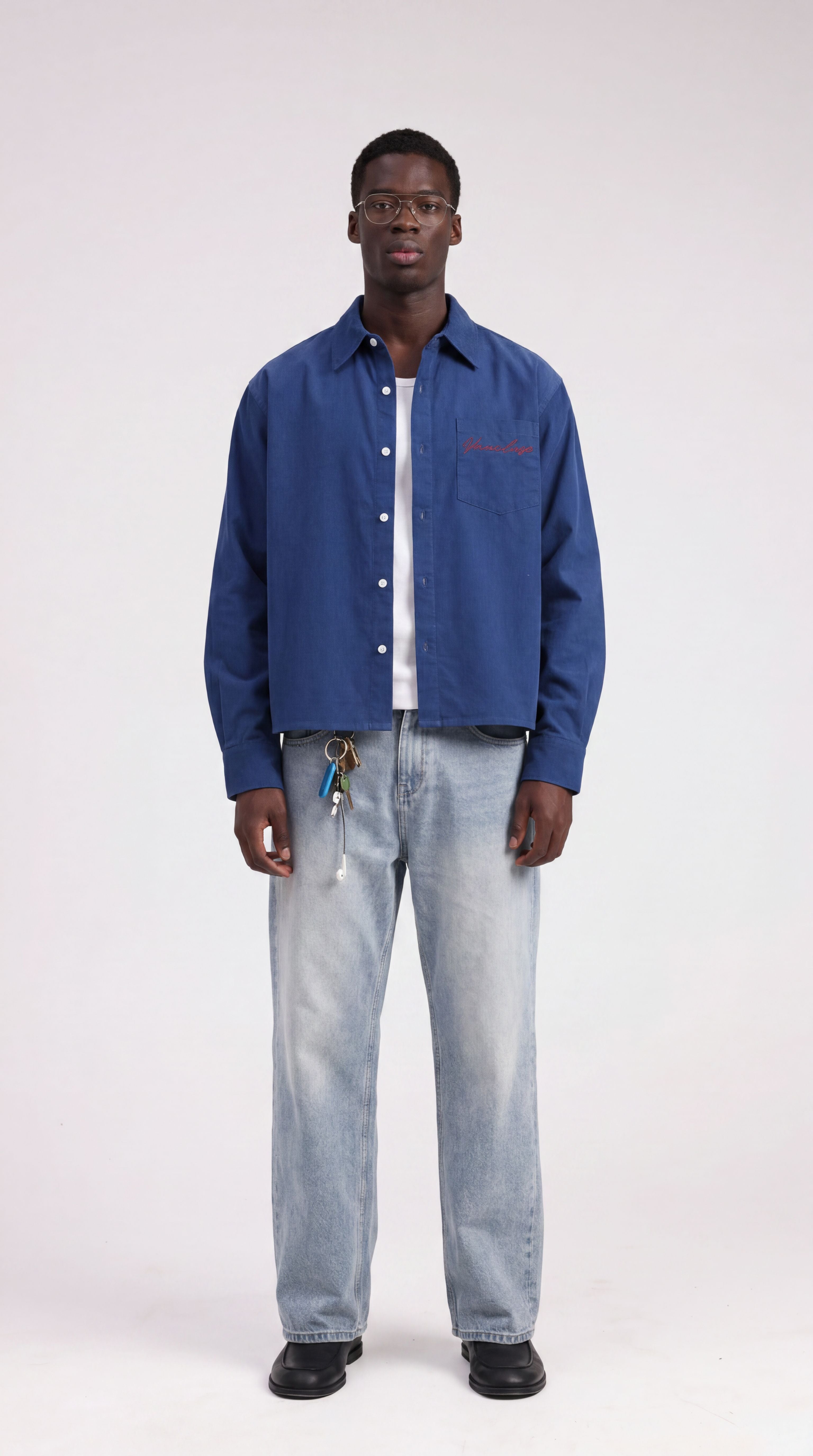 Signature Long Sleeve Shirt - Navy