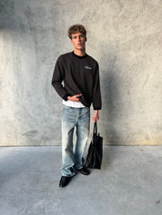 Striped Long Sleeve T-Shirt - Black/White