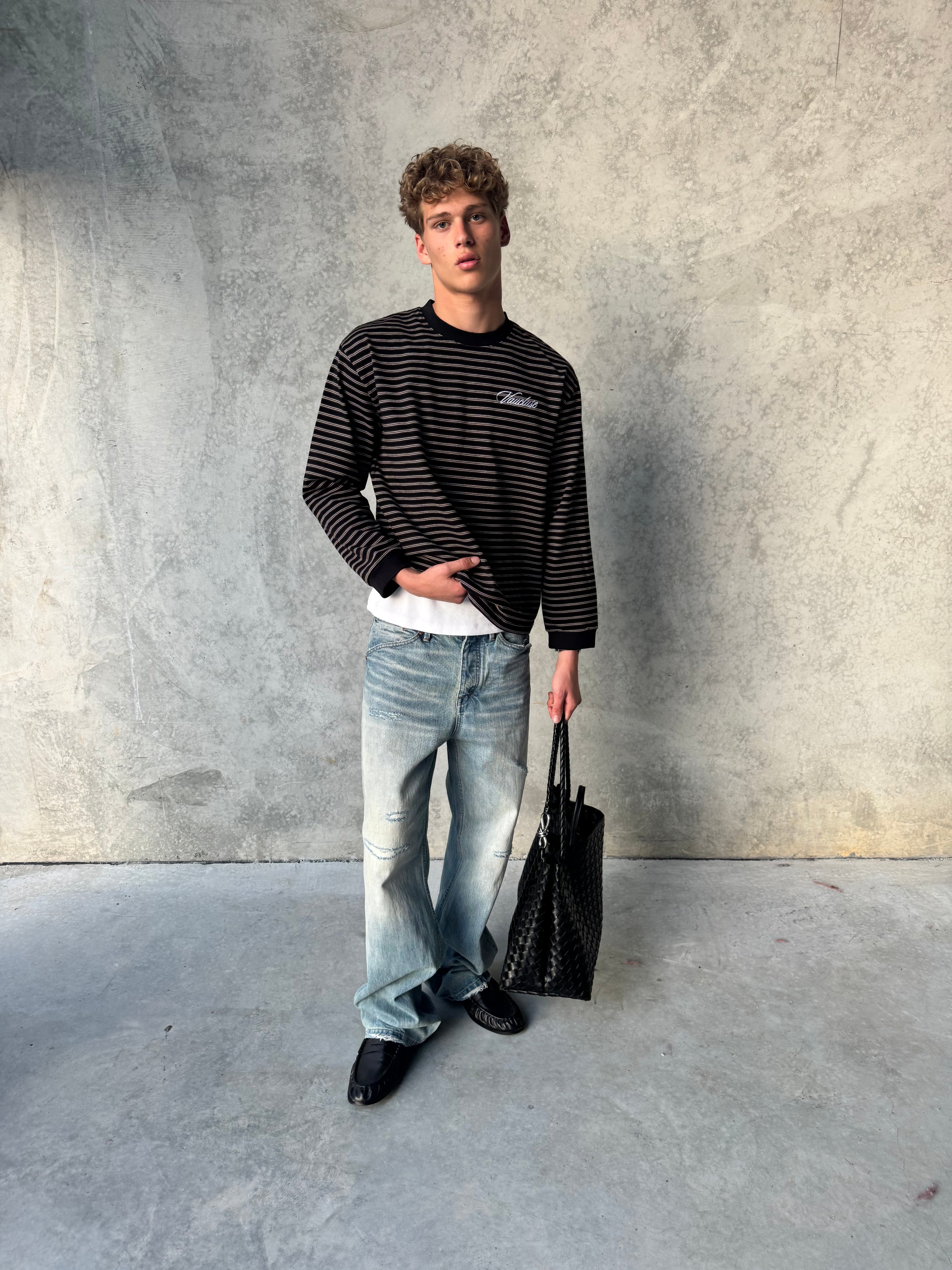 Striped Long Sleeve T-Shirt - Black/White