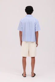 Striped Signature Short Sleeve Shirt - White/Blue