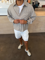 Plaid Signature Long Sleeve Shirt - Stone