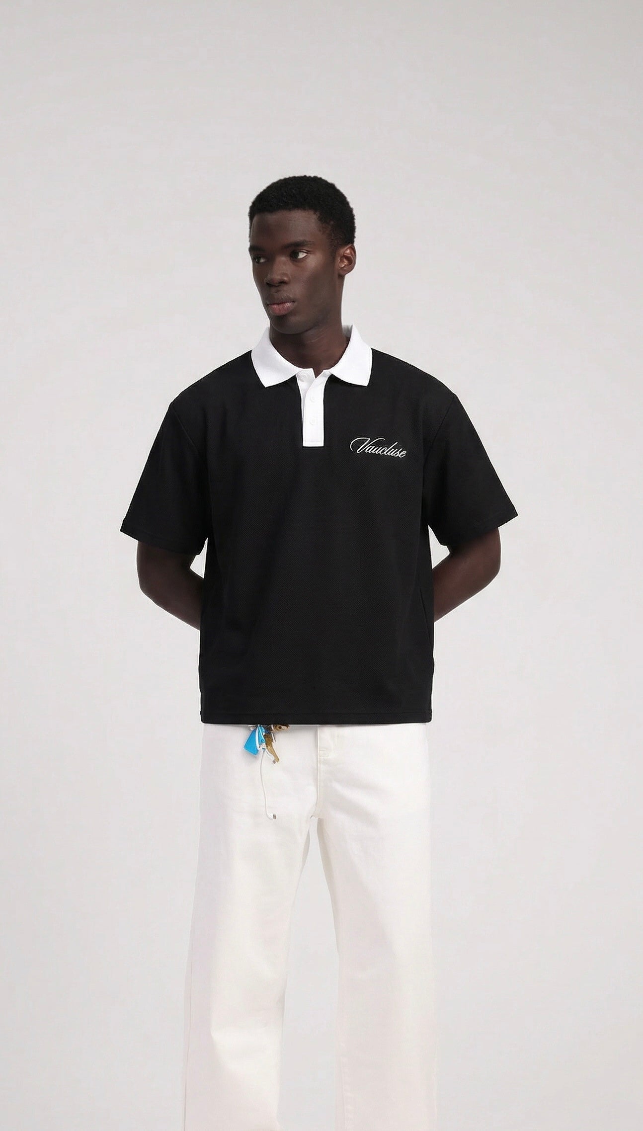 Signature Short Sleeve Polo Shirt - Black/White
