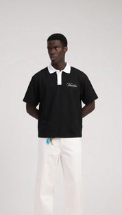 Signature Short Sleeve Polo Shirt - Black/White