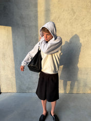Sydney Heritage Raglan Hoodie - Off White/Grey