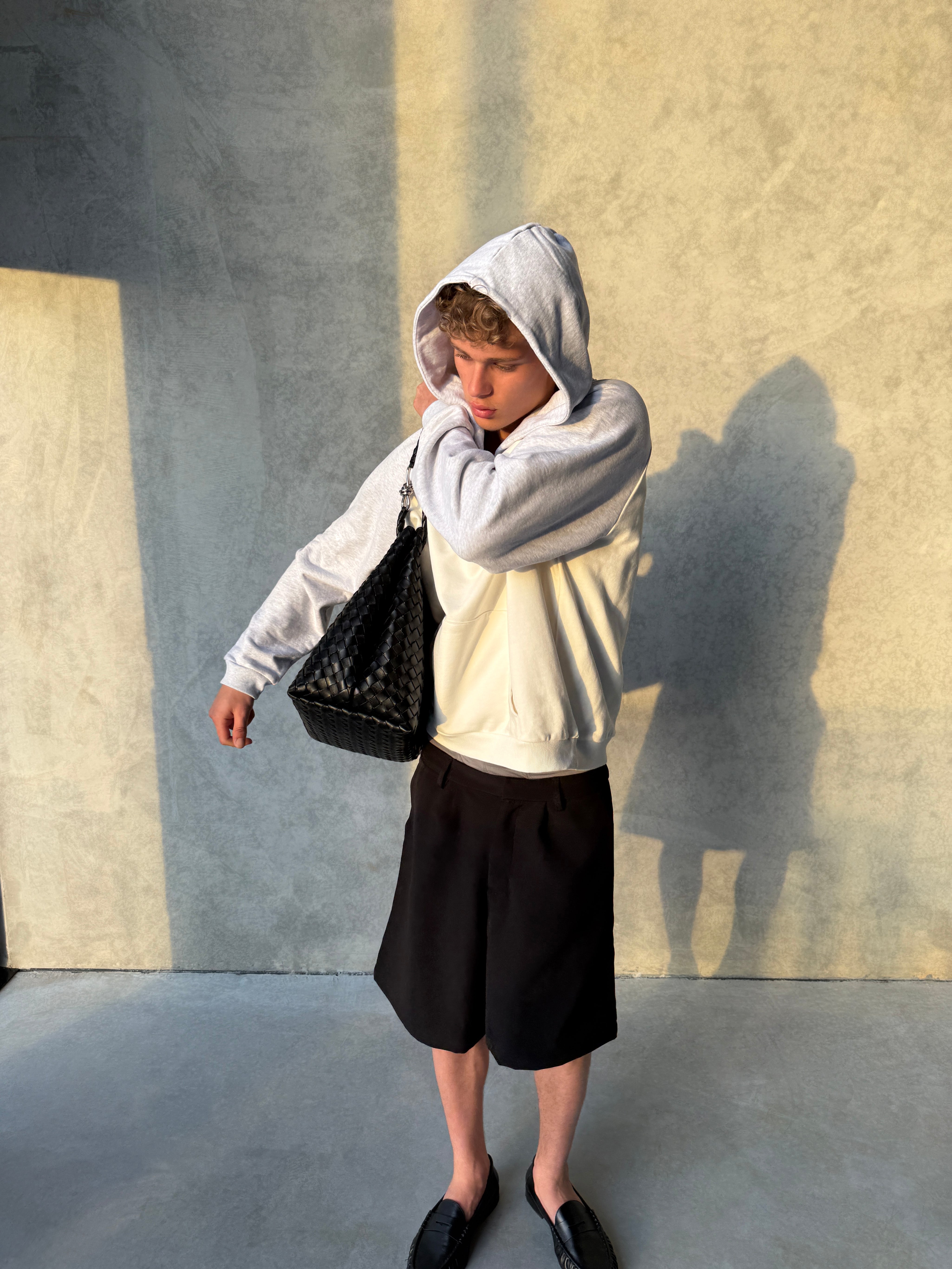 Sydney Heritage Raglan Hoodie - Off White/Grey