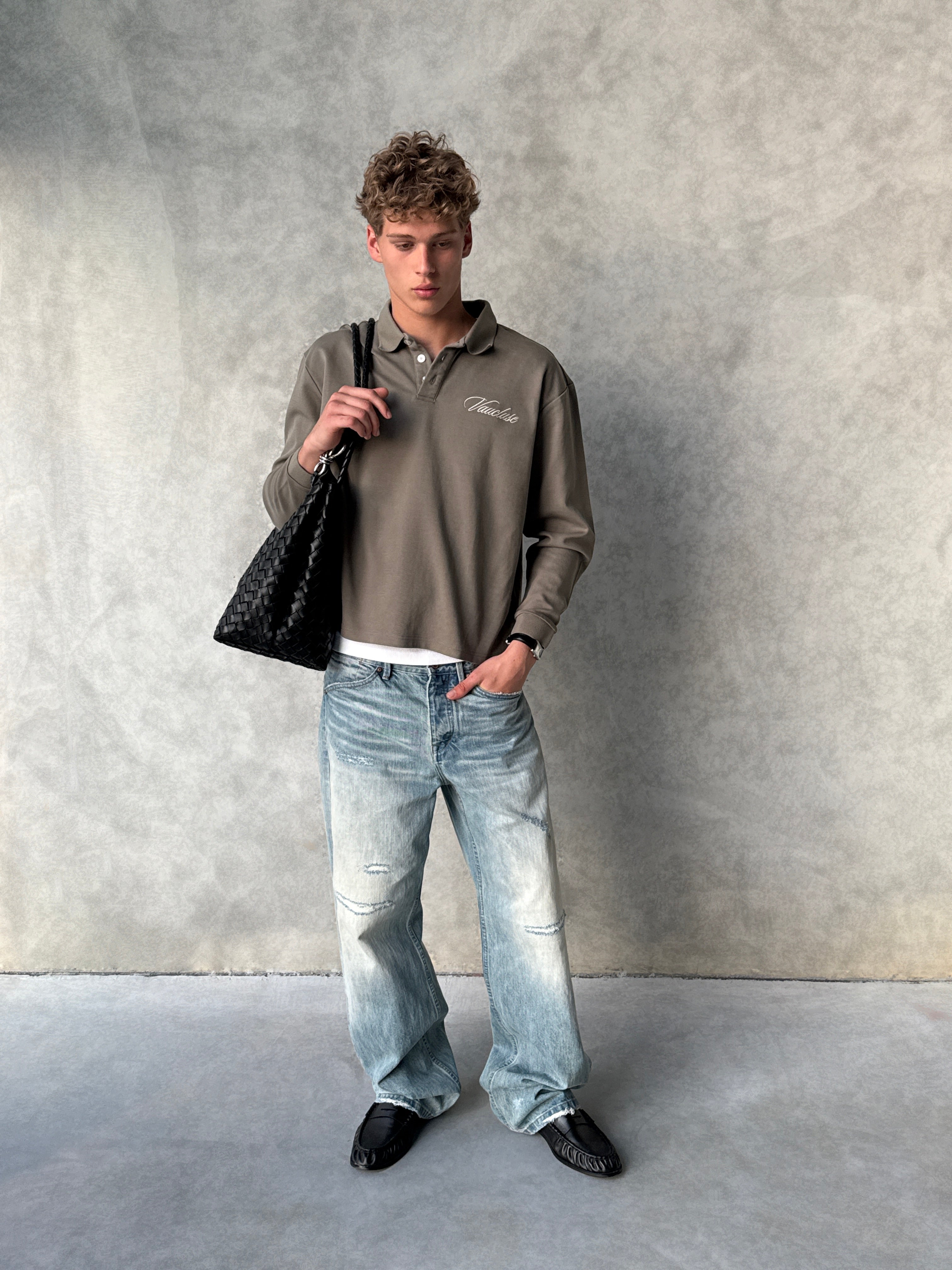 Signature Long Sleeve Polo Shirt - Muted Olive