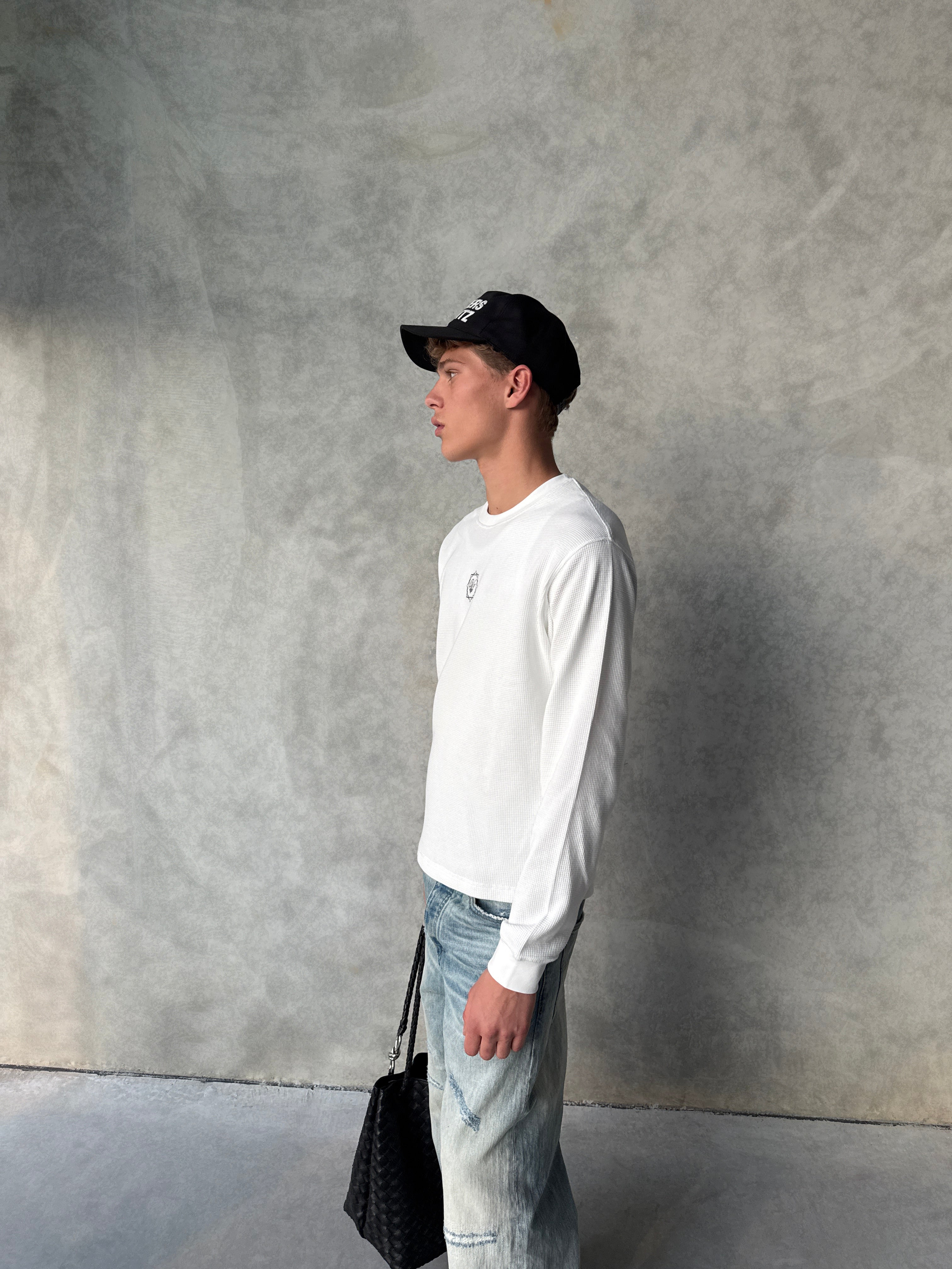 Heritage Long Sleeve Waffle - White