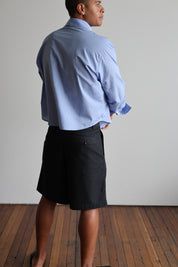Tailored Double Pleated Shorts - Charcoal