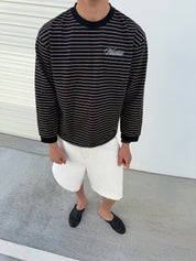 Striped Long Sleeve T-Shirt - Black/White