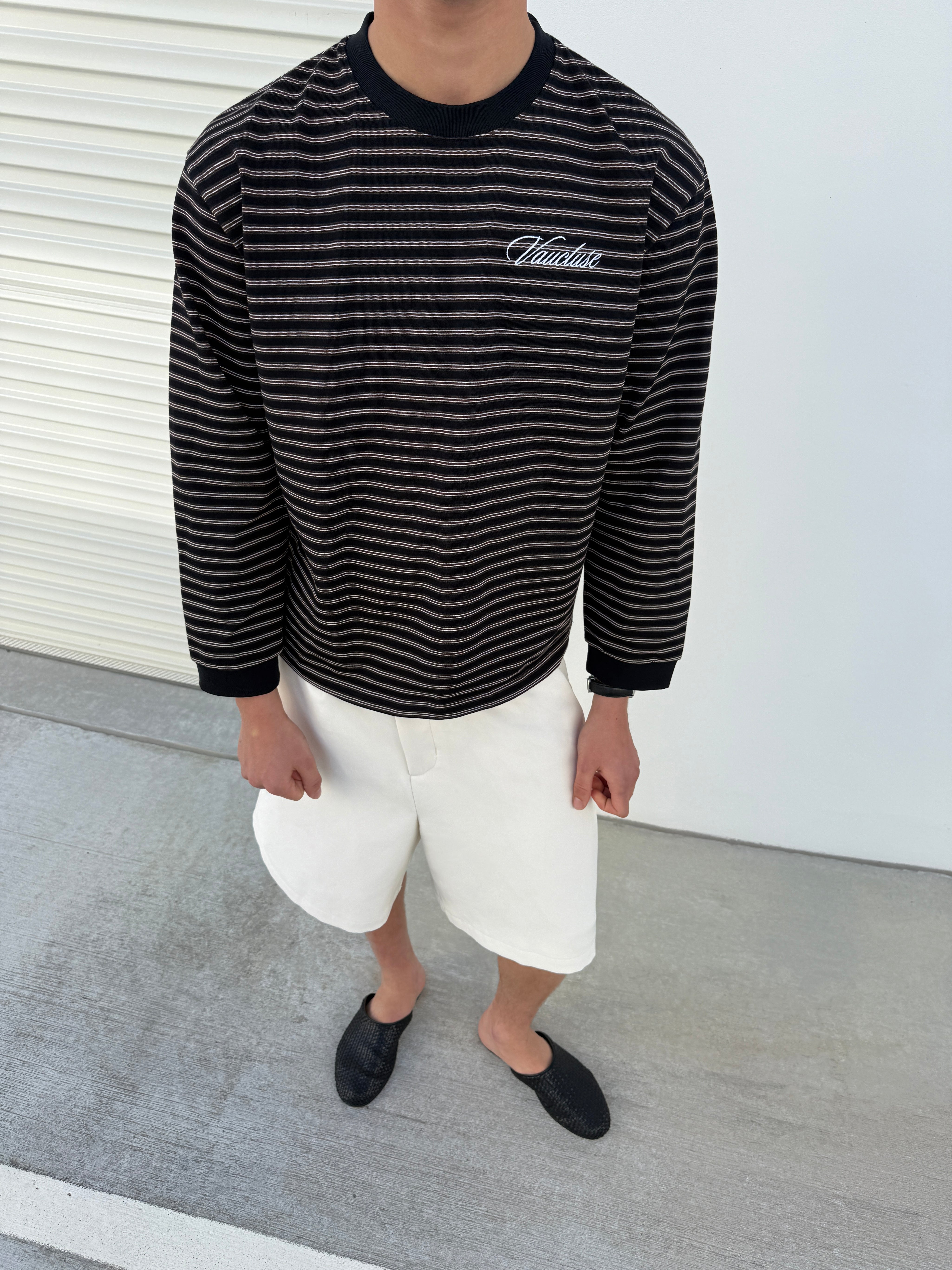 Striped Long Sleeve T-Shirt - Black/White