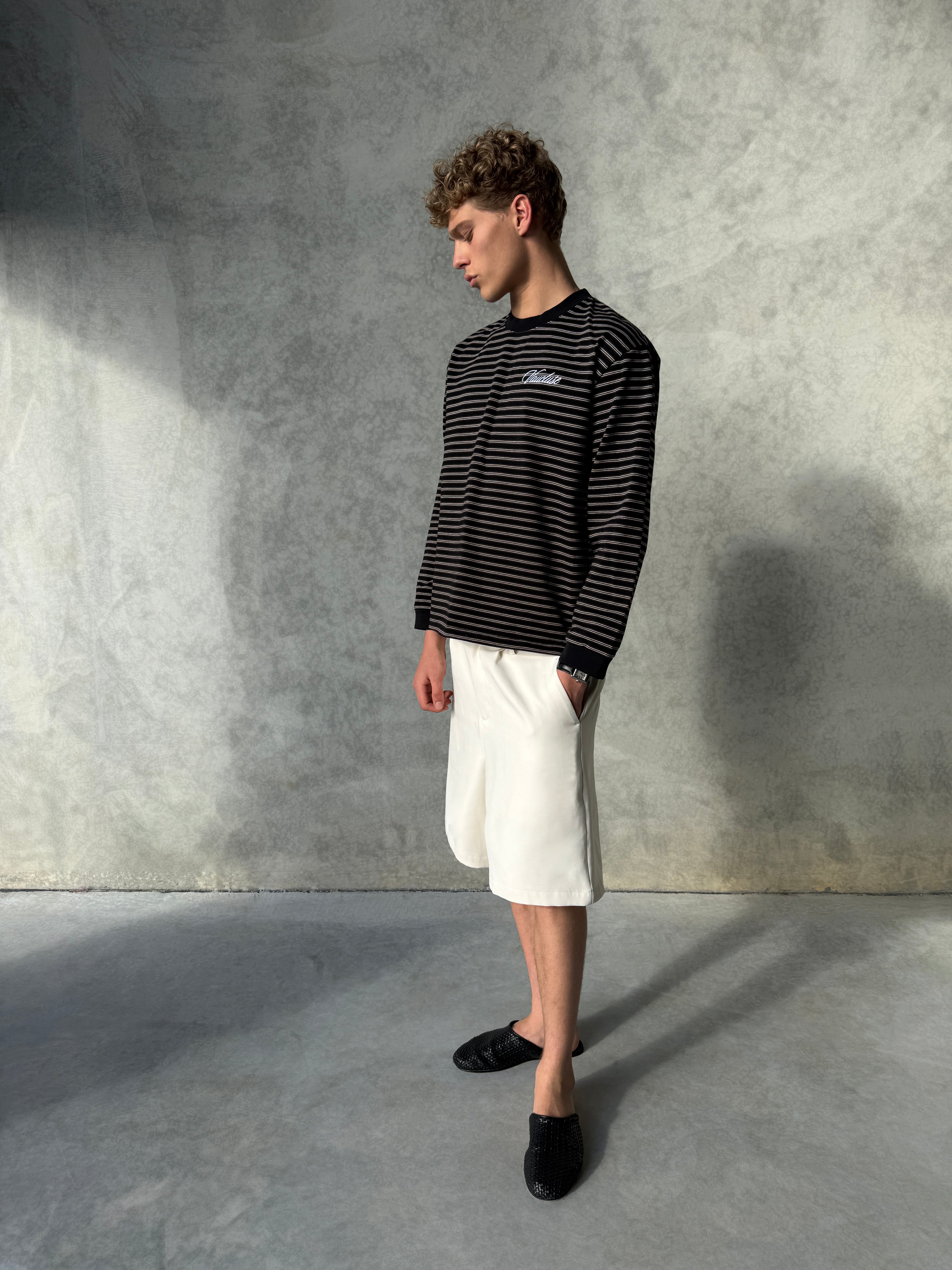 Striped Long Sleeve T-Shirt - Black/White
