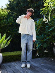 Striped Signature Long Sleeve Shirt - Cream/Brown