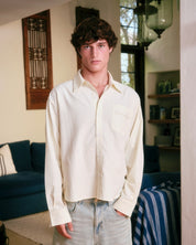 Striped Signature Long Sleeve Shirt - Cream/Brown