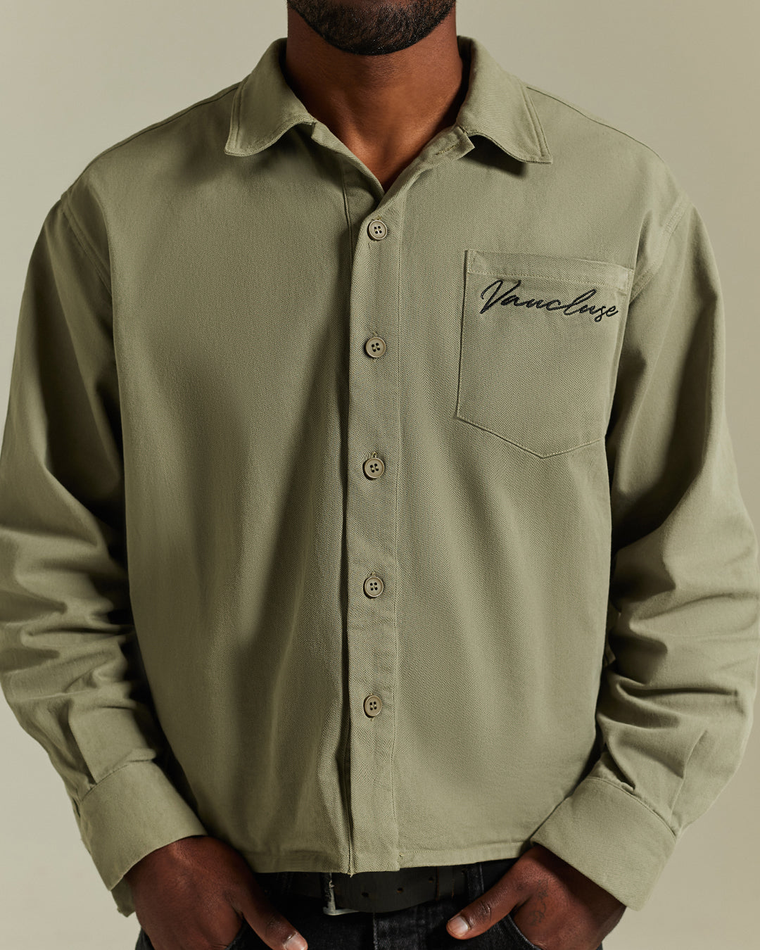 Signature Long Sleeve Over Shirt - Olive