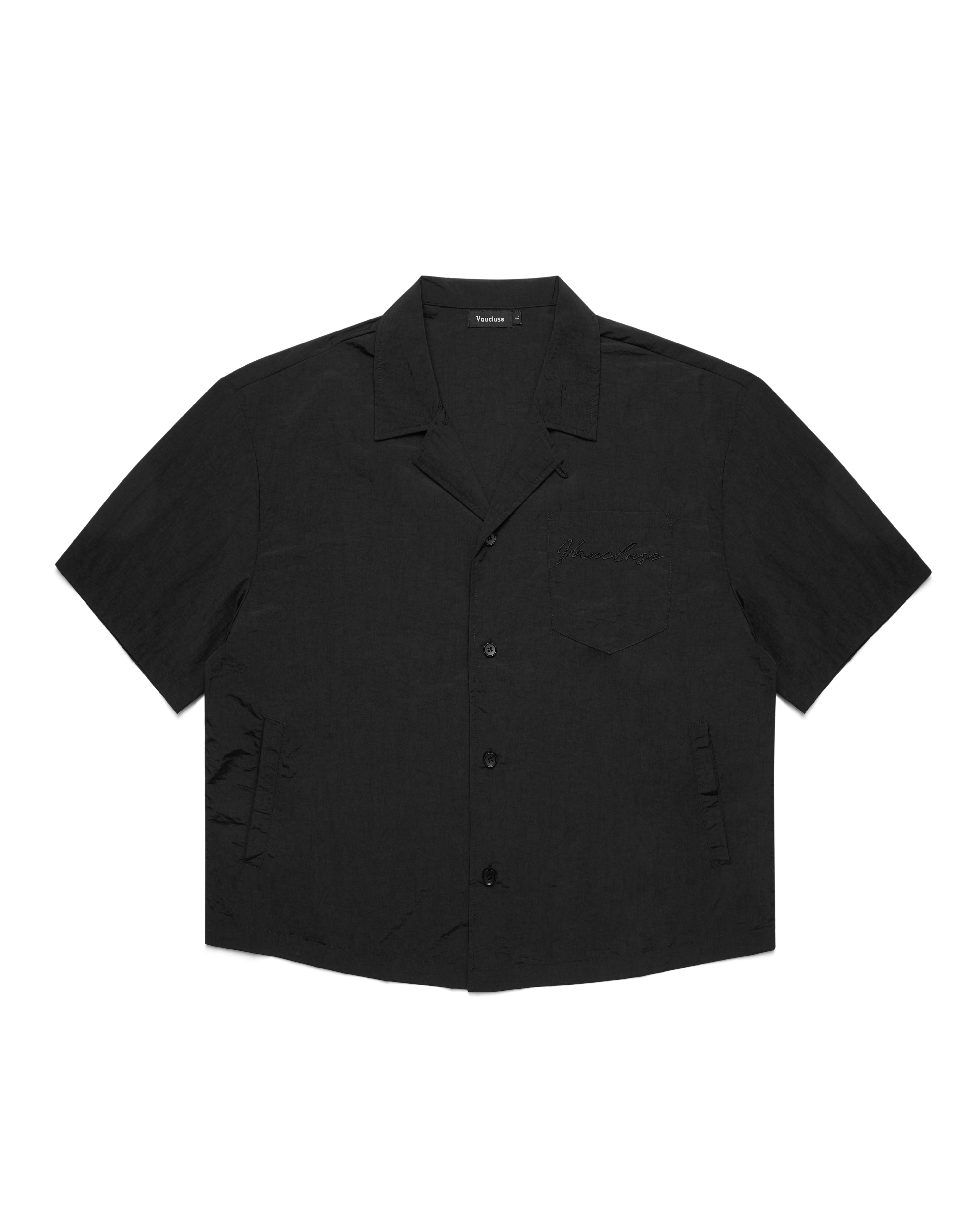 Nylon Short-Sleeved Shirt Black – VAUCLUSE STUDIOS