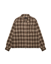 Quilted Flannel Over Shirt - Beige/Brown