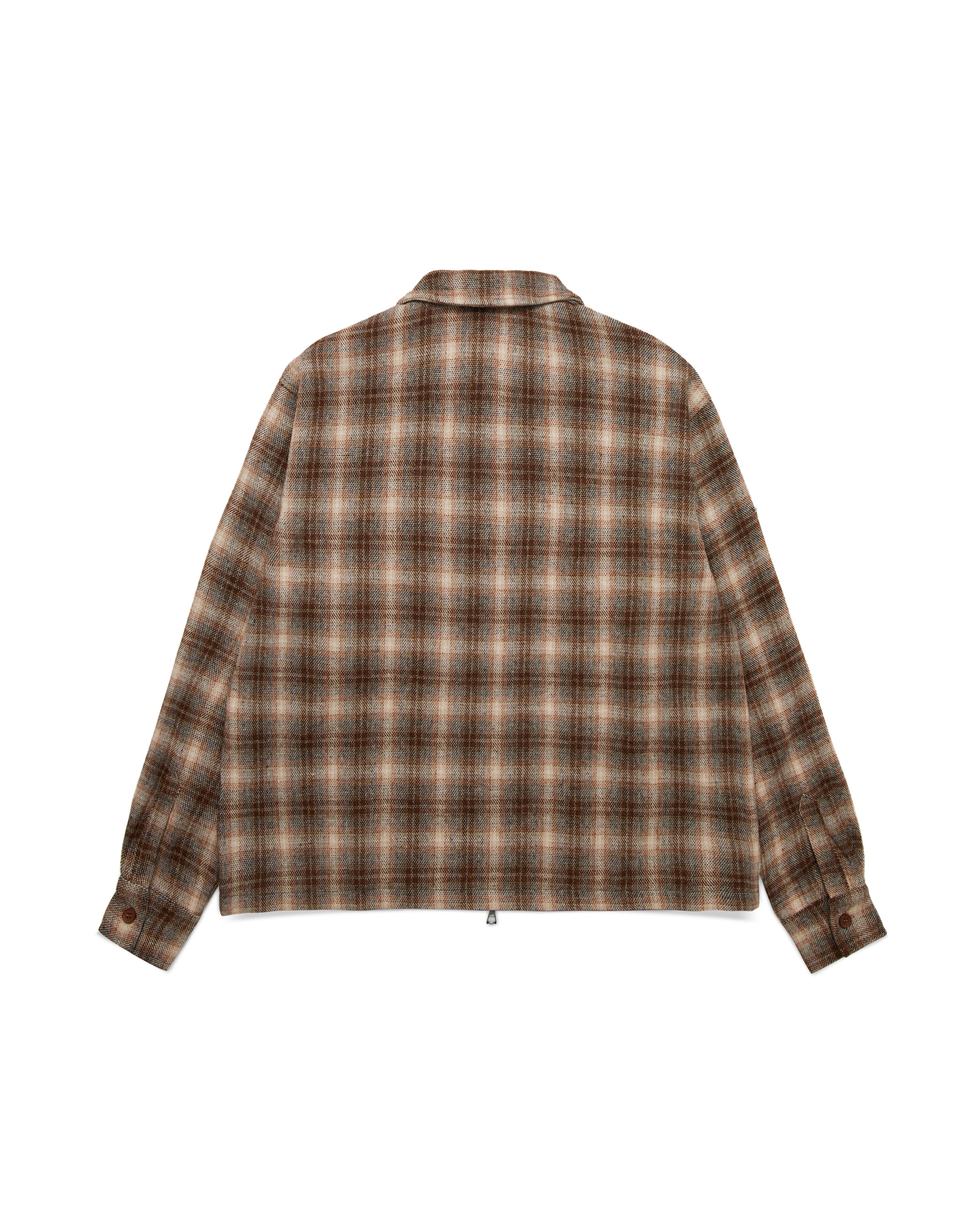 Quilted Flannel Over Shirt - Beige/Brown