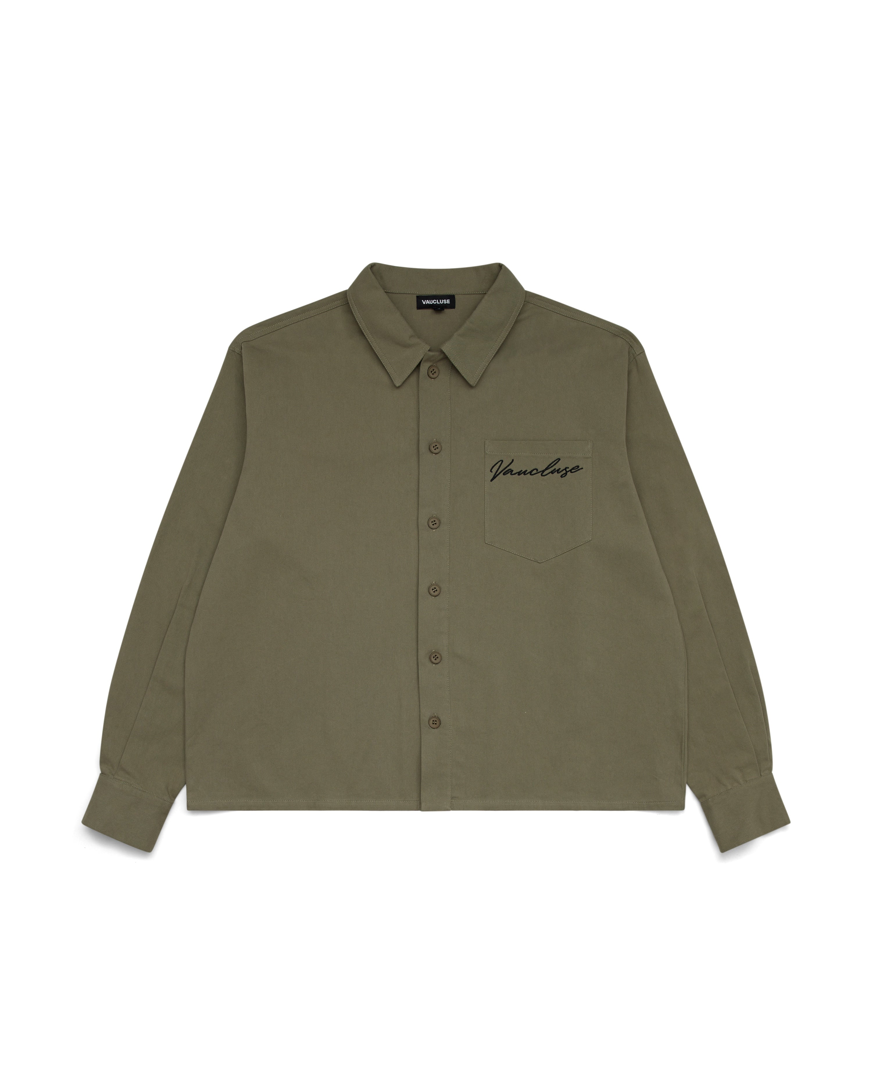 Signature Long Sleeve Over Shirt - Olive