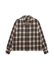 Quilted Flannel Over Shirt - White/Brown