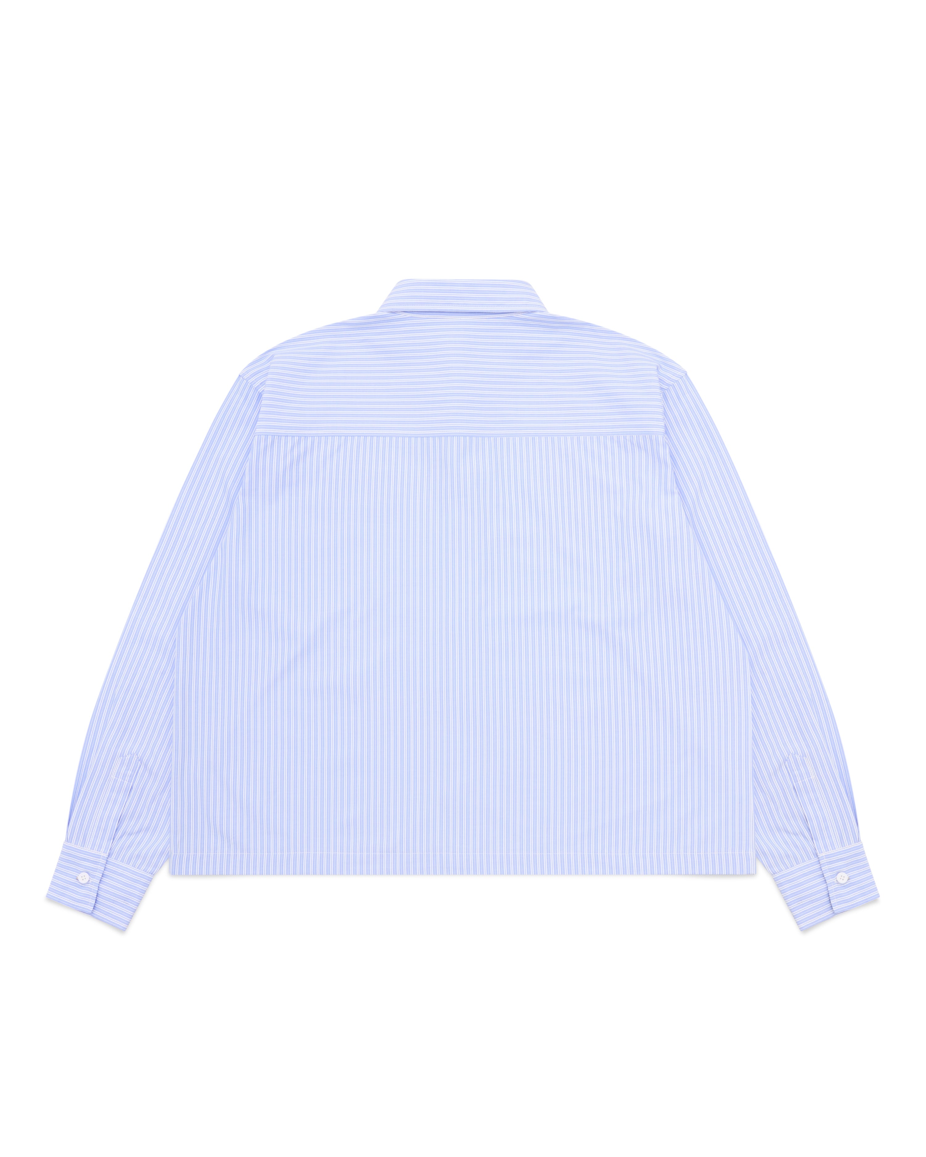 Striped Signature Long Sleeve Shirt - Powder Blue/White