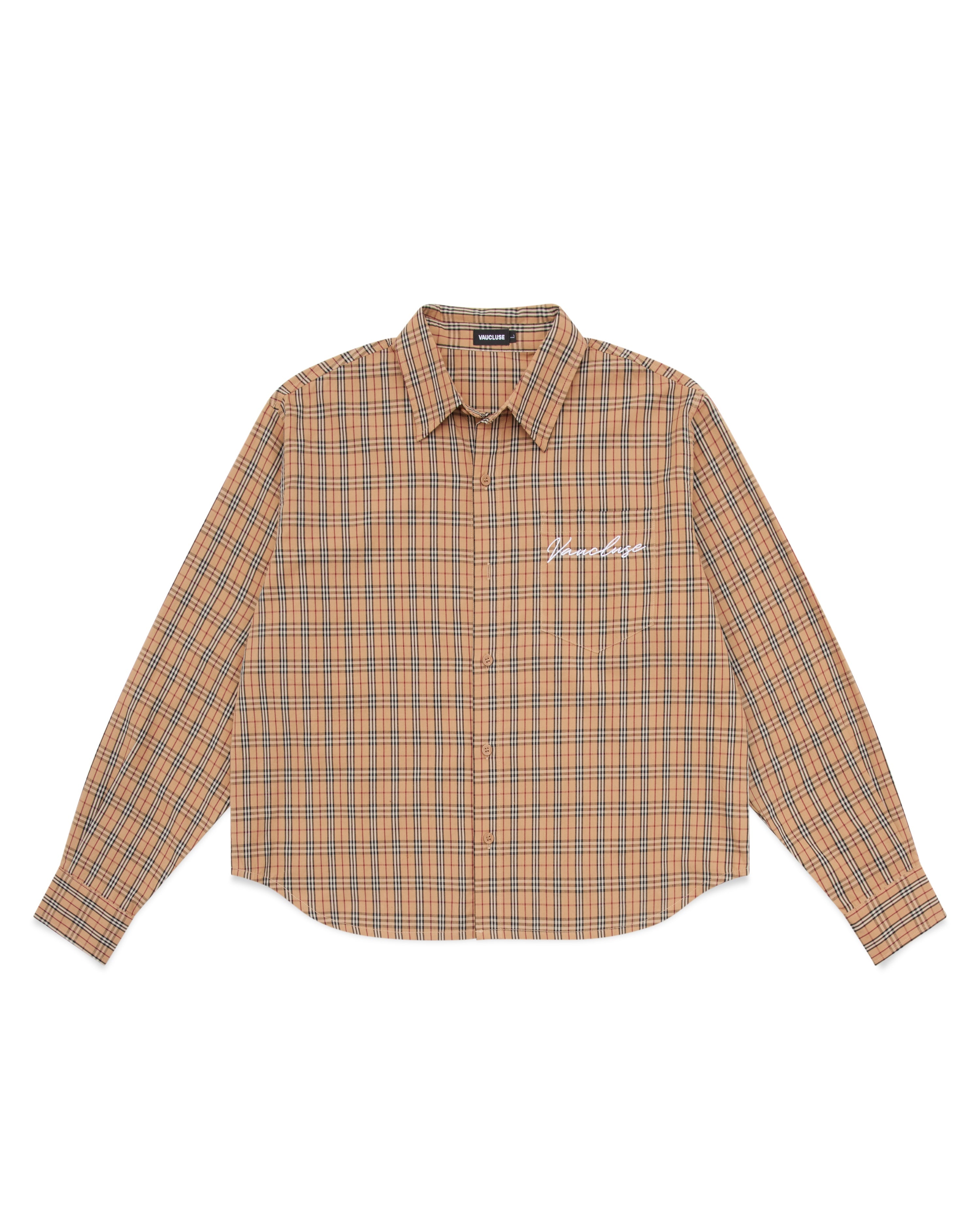 Checkered Signature Long Sleeve Shirt - Brown