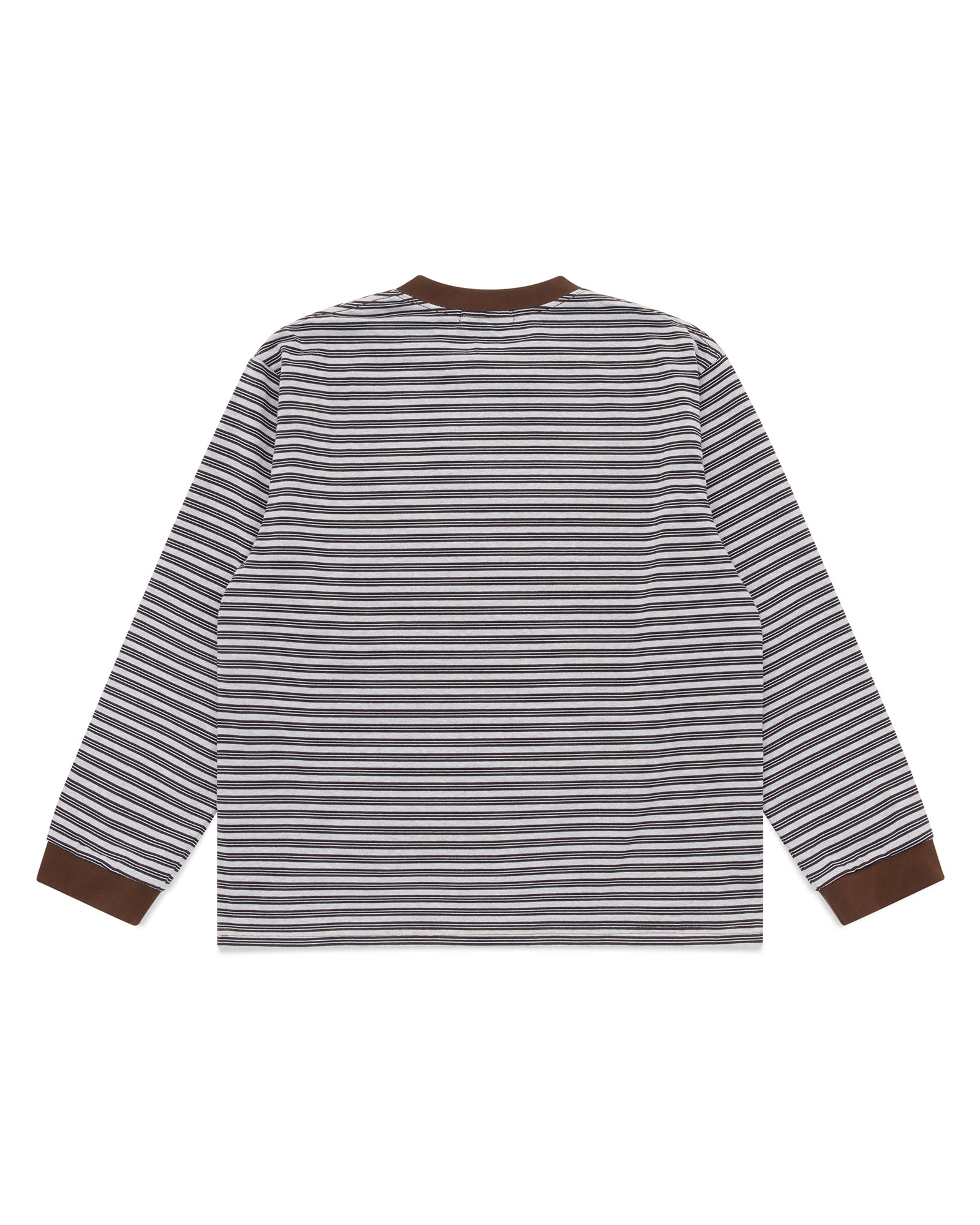 Striped Long Sleeve T-Shirt - Grey/Brown