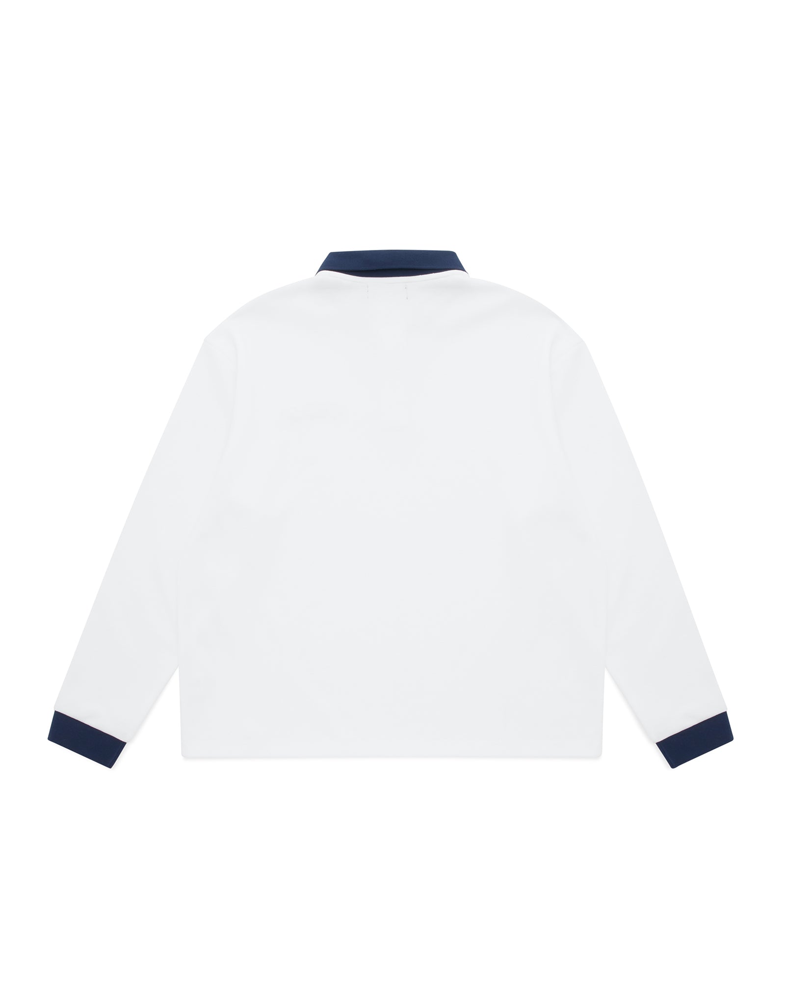 Signature Long Sleeve Polo Shirt - White/Navy