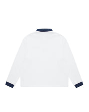 Signature Long Sleeve Polo Shirt - White/Navy