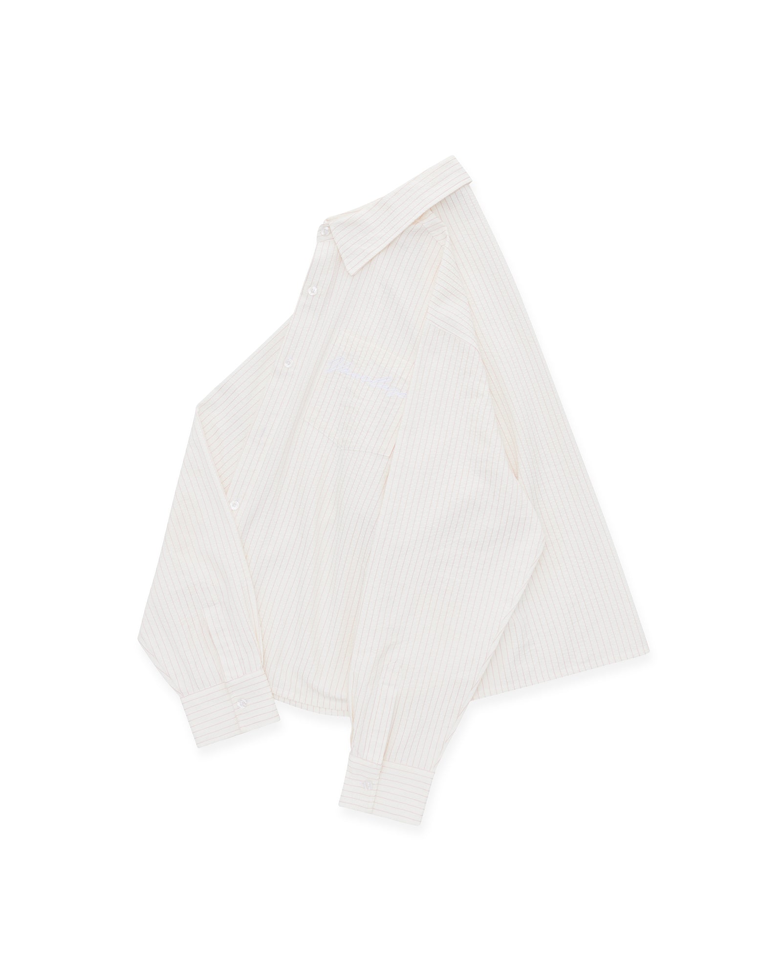 Striped Signature Long Sleeve Shirt - Off White/Pink