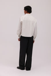 PRE - ORDER Striped Signature Long Sleeve Shirt - Beige/Black
