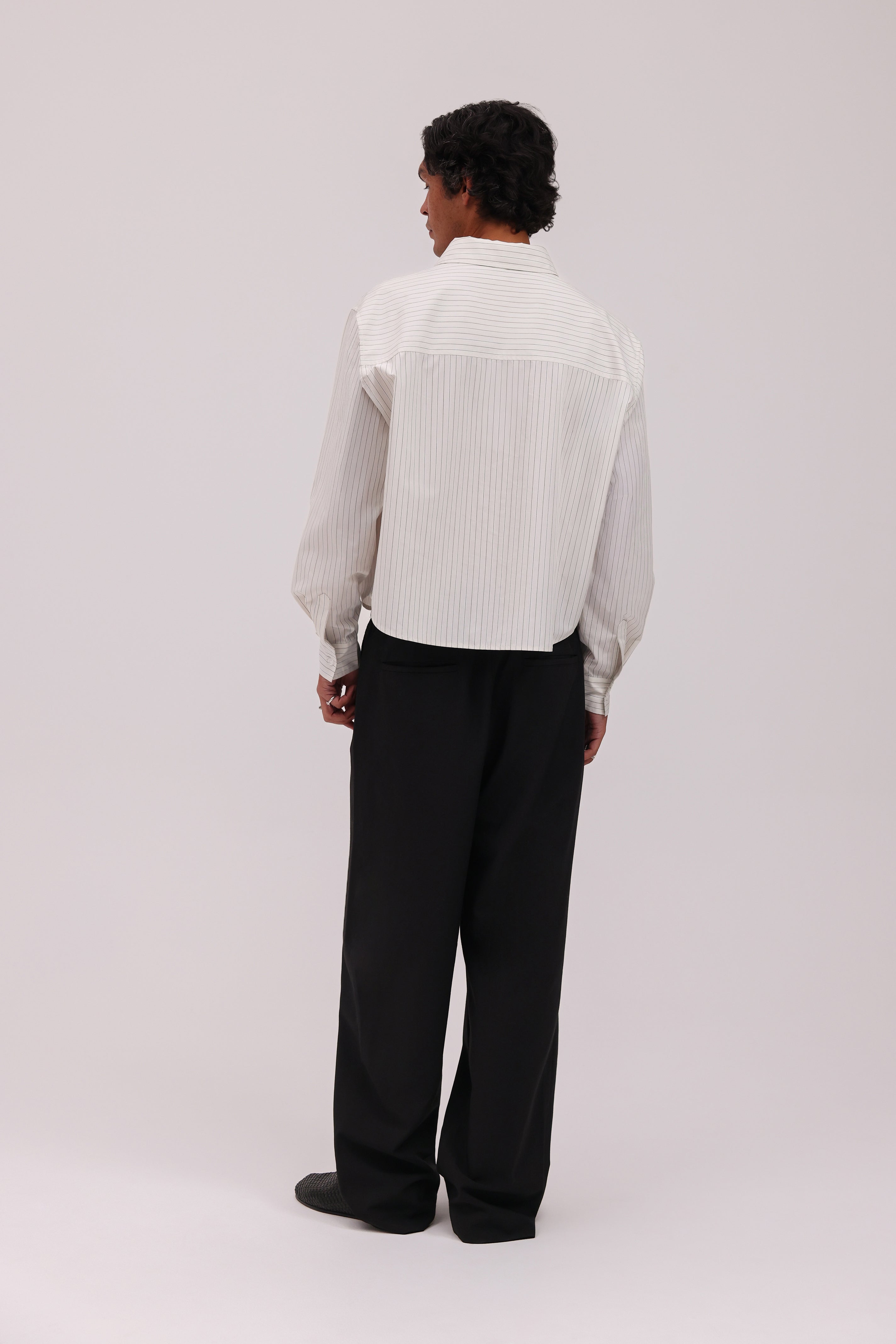 PRE - ORDER Striped Signature Long Sleeve Shirt - Beige/Black
