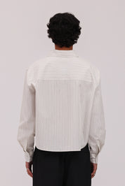 PRE - ORDER Striped Signature Long Sleeve Shirt - Beige/Black