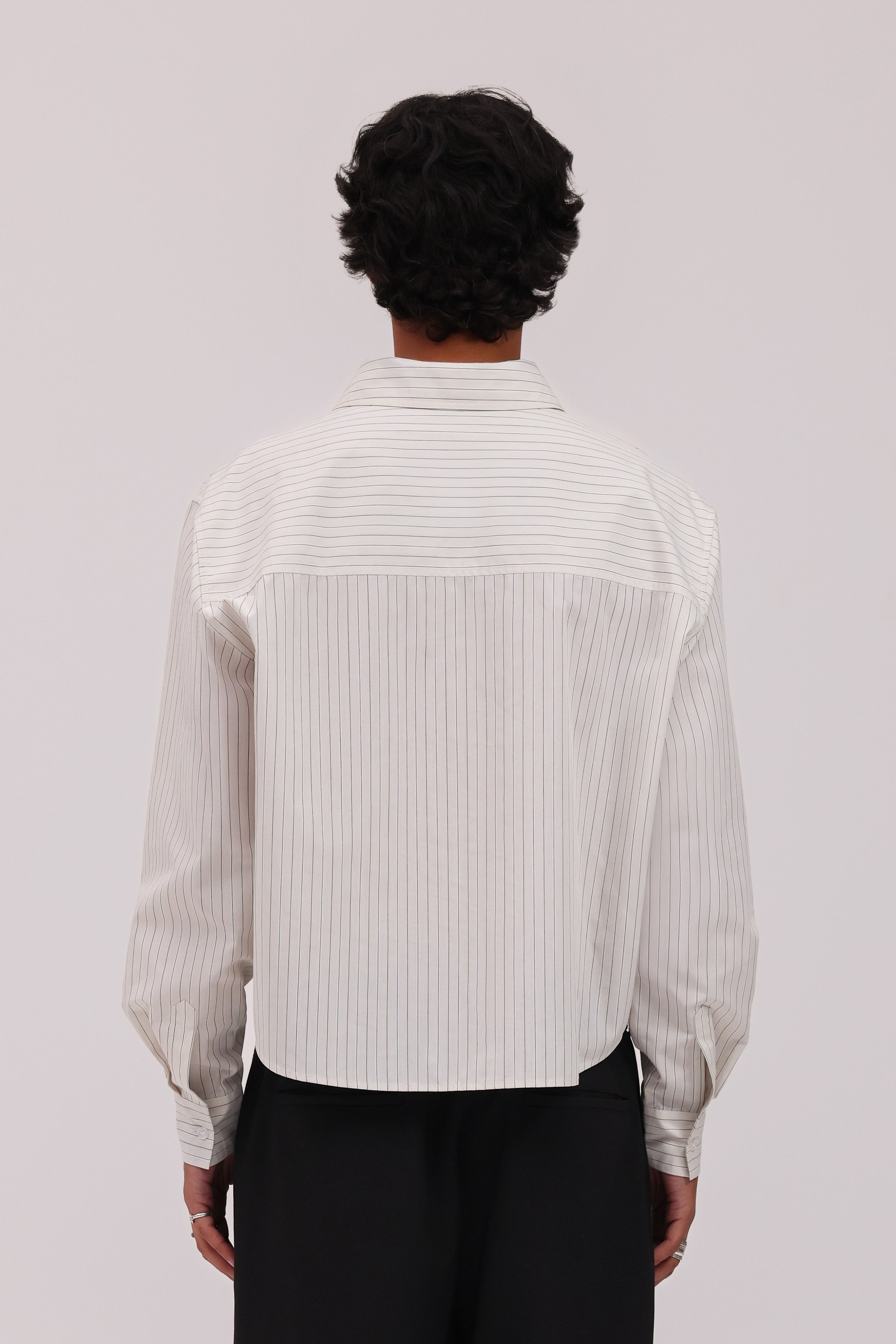 PRE - ORDER Striped Signature Long Sleeve Shirt - Beige/Black